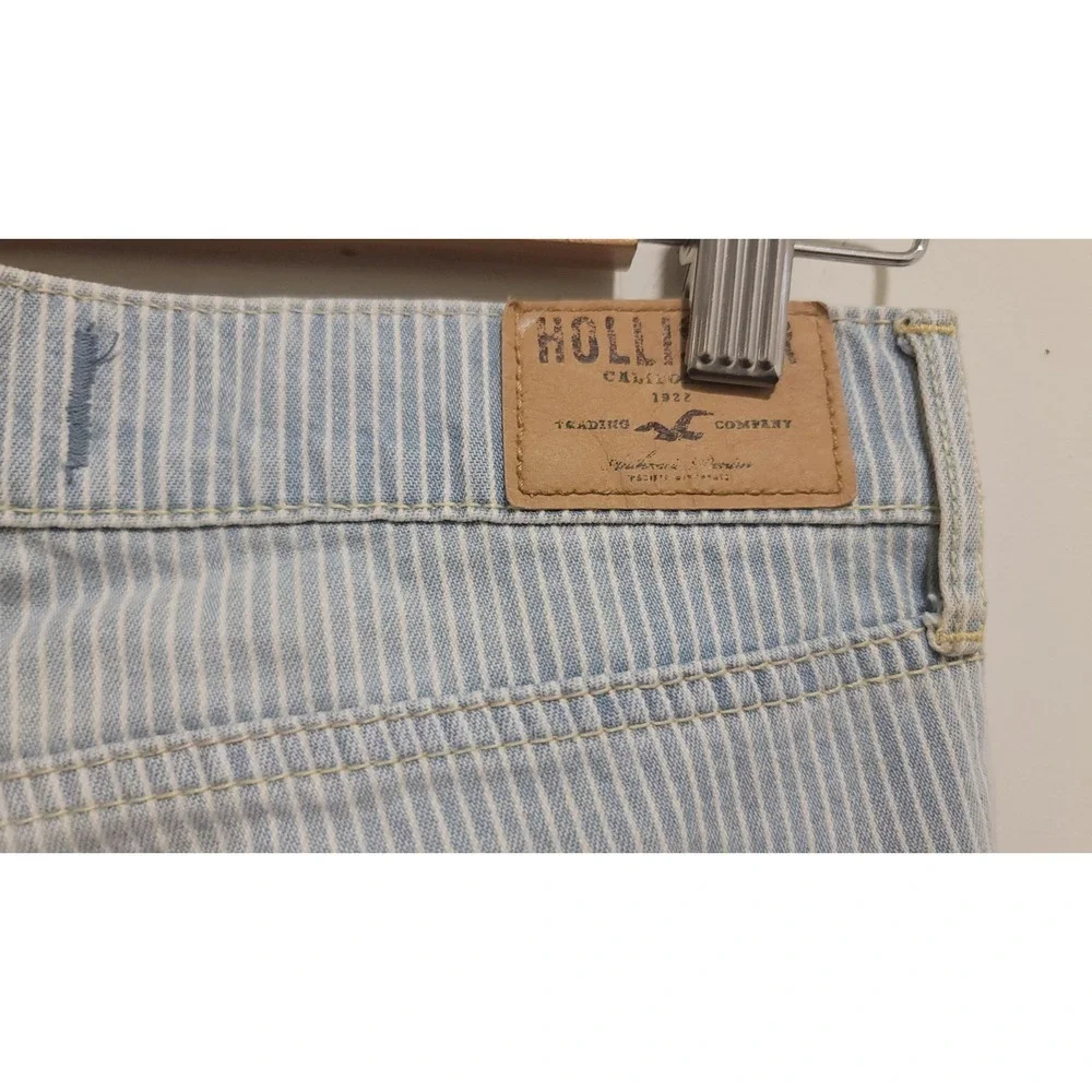 Hollister Jeans Women's Size 0‎ 29x33 Blue Striped American Preppy Stretch Denim